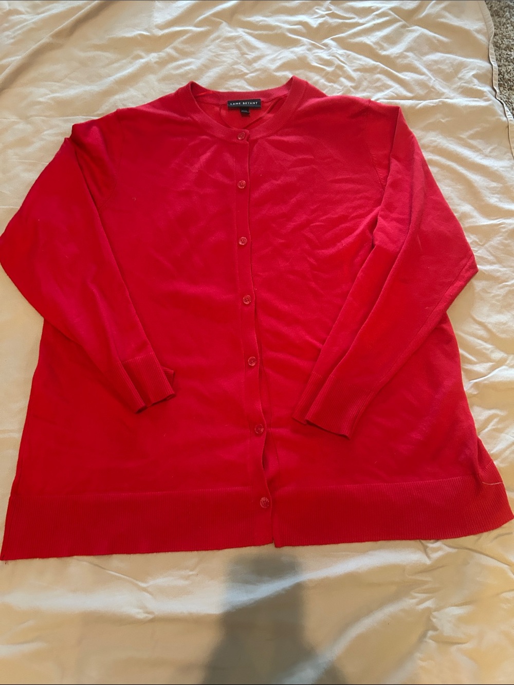Lane Bryant Bright Red Button-Front Women's Cardigan 18/20
